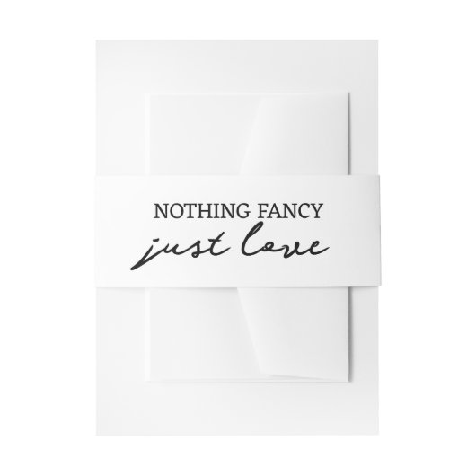 Niets Fancy, maar liefdesminimalistisch huwelijk Uitnodigingen Wikkel (Voorkant Voorbeeld)