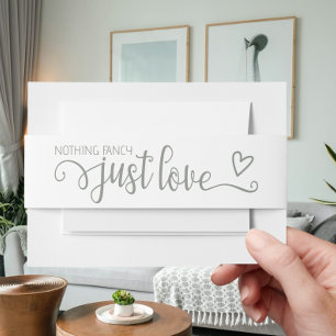 Niets Fancy, maar liefdesminimalistisch huwelijk Uitnodigingen Wikkel