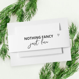 Niets Fancy, maar liefdesminimalistisch huwelijk Uitnodigingen Wikkel