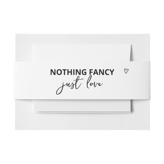 Niets Fancy, maar liefdesminimalistisch huwelijk Uitnodigingen Wikkel (Voorkant Voorbeeld)