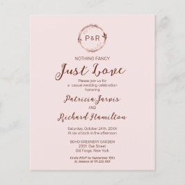 Niets Fancy Monogram Budget Wedding Invitaties