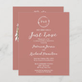 Niets Fancy Monogram Budget Wedding Invitaties (Voorkant / Achterkant)