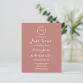 Niets Fancy Monogram Budget Wedding Invitaties (Staand voorkant)