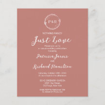Niets Fancy Monogram Budget Wedding Invitaties