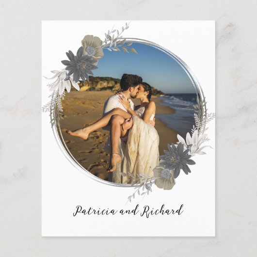 Niets Fancy Monogram Budget Wedding Invitaties (Achterkant)