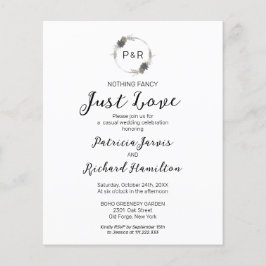 Niets Fancy Monogram Budget Wedding Invitaties