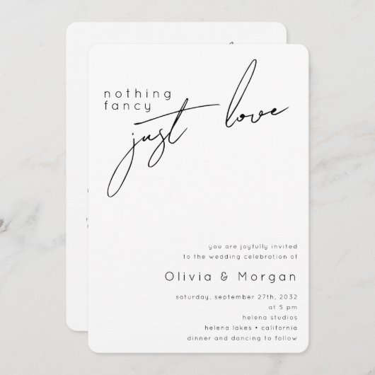 Niets Fancy Net Love Script QR Code Weddenschap Kaart (Voorkant / Achterkant)