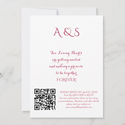 Niets Fancy Net Love Script Roze Magenta Foto Kaart (Achterkant)