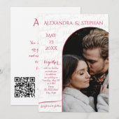 Niets Fancy Net Love Script Roze Magenta Foto Kaart (Voorkant / Achterkant)