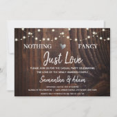 Niets Fancy Net Love String Lights Rustic Wood Kaart (Voorkant)