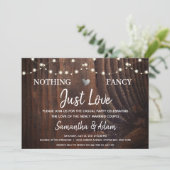 Niets Fancy Net Love String Lights Rustic Wood Kaart (Staand voorkant)
