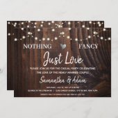 Niets Fancy Net Love String Lights Rustic Wood Kaart (Voorkant / Achterkant)