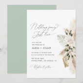 Niets fancy pampasgras en groen bruiloft kaart (Voorkant / Achterkant)