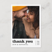 Niets Fancy Retro Groovy Foto Bruiloft Bedankkaart (Voorkant)