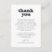 Niets Fancy Retro Groovy Foto Bruiloft Bedankkaart (Achterkant)