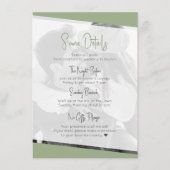 Niets Fancy Sage Groen Casual Bruiloft Details Informatiekaartje (Voorkant)