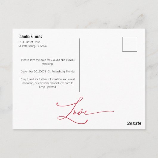 Niets Fancy sparen de Datum Briefkaart (Achterkant)