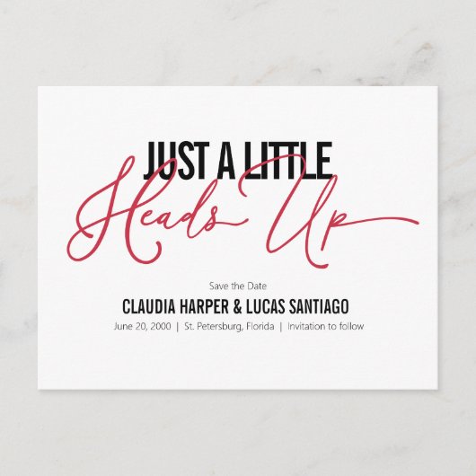 Niets Fancy sparen de Datum Briefkaart (Voorkant)