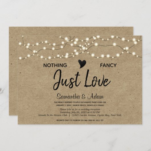 Niets Fancy taafje van de Licht Kraft Kaart (Voorkant / Achterkant)