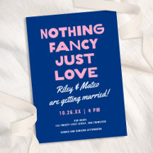 Niets Fancy vet type funky blauw roze bruiloft