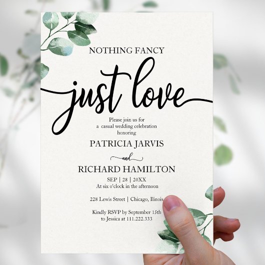 Niets Fancy Wedding Greenery Budget Invitations