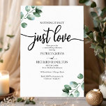 Niets Fancy Wedding Greenery Budget Invitations<br><div class="desc">Maak je klaar om te worden betoverd door onze adembenemende groene trouwsuite! Met een delicate illustratie van eucalyptusbladeren in combinatie met gedurfde, elegante kalligrafie, is het de perfecte match voor uw betoverende bruiloft met een tuinthema. Als je items mist of een speciaal verzoek hebt, aarzel dan niet om contact op...</div>