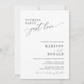 Niets fancy zwart-wit bruiloft uitnodiging (Voorkant)