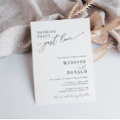 Niets fancy zwart-wit bruiloft uitnodiging