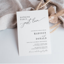 Niets fancy zwart-wit bruiloft uitnodiging