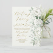 Niets fantasievols, gewoon witte rozen liefde elop kaart (Staand voorkant)