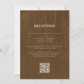 Niets Geks Alleen Liefde Rustieke QR Code Trouwkaa Kaart (Achterkant)