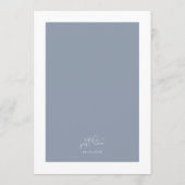 Niets Geks Alleen Liefde Stof Blauw Elegante Trouw Kaart (Achterkant)