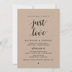 Niets Gekunstelds Alleen Liefde, Zwart, Elopement  Kaart