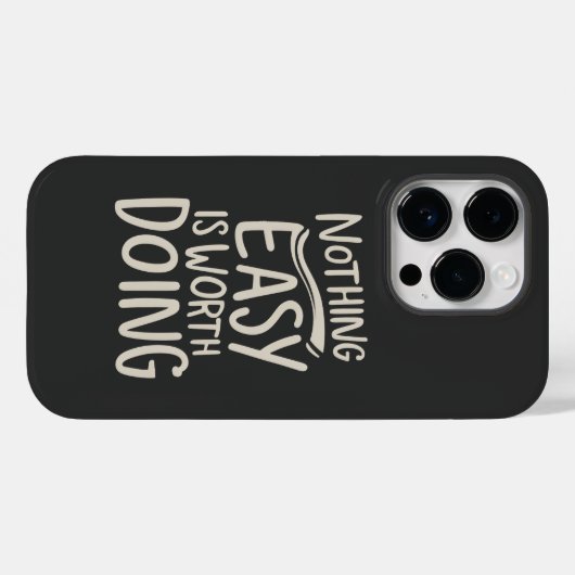 Niets gemakkelijk is de moeite waard om Inspireren Case-Mate iPhone Case (Achterkant (horizontaal))