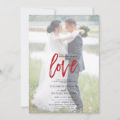 Niets Gewoon Rood Informel Foto Vellum Trouwfeest Kaart (Voorkant)