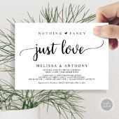 Niets Gewoons Alleen Liefde, Elopement, Rustieke B Kaart