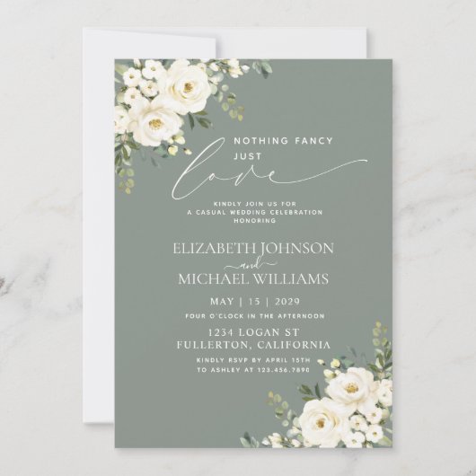 Niets Gewoons Alleen Liefde Salie Groene Foto Brui Kaart (Voorkant)