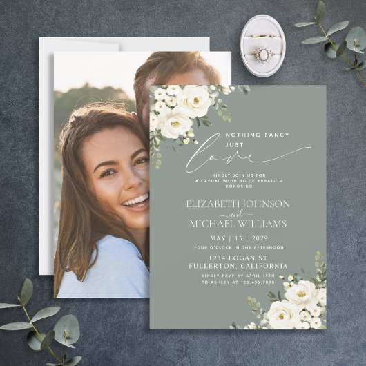 Niets Gewoons Alleen Liefde Salie Groene Foto Brui Kaart