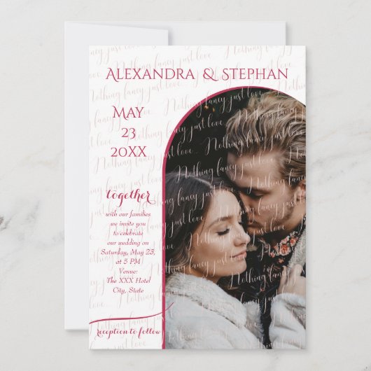 Niets Gewoons Alleen Liefde Script Roze Magenta Fo Kaart (Voorkant)