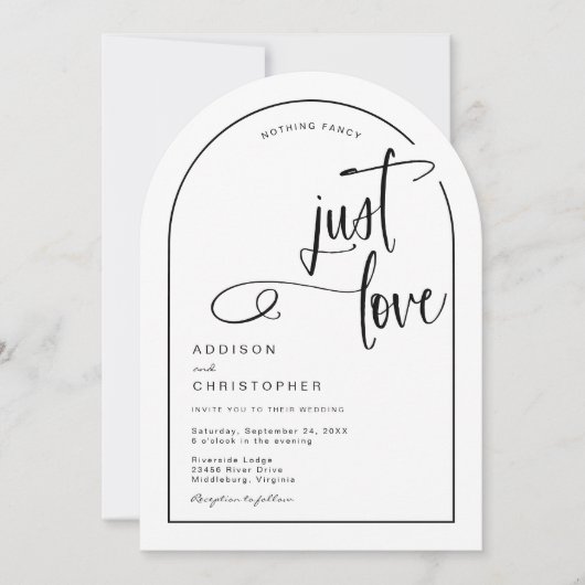 Niets gewoons, gewoon lief Casual Script Trouwen Kaart (Voorkant)