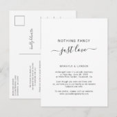 Niets gewoons, gewoon lief, eenvoudige trouw- of e aankondigingskaart (Voorkant / Achterkant)