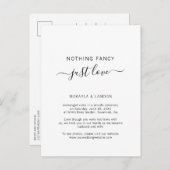 Niets gewoons, gewoon lief, eenvoudige trouw-ontsn aankondigingskaart (Voorkant / Achterkant)