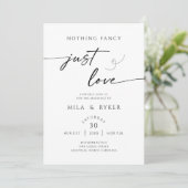 Niets gewoons, gewoon lief minimalist uitnodiging (Staand voorkant)