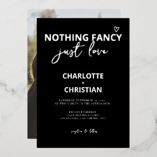 Niets gewoons, gewoon lief Minimalistische bruilof Folie Uitnodiging