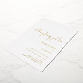 Niets gewoons, gewoon lief Minimalistische trouwka Folie Uitnodiging (Gedraaid)