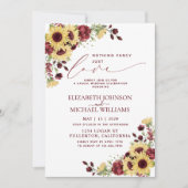 Niets Gewoons Gewoon Lief Zonnebloem Burgundy Trou Kaart (Voorkant)