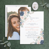 Niets Gewoons Gewoon Liefde Blauw Blozen Foto Brui Kaart