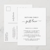 Niets gewoons, gewoon liefde, eenvoudige trouwvluc aankondigingskaart (Voorkant / Achterkant)