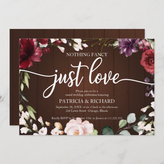 Niets gewoons, gewoon liefde Huwelijk Rustiek Hout Kaart (Voorkant / Achterkant)