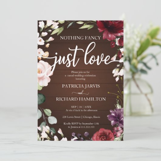 Niets gewoons, gewoon liefde Huwelijk Rustieke blo Kaart (Staand voorkant)